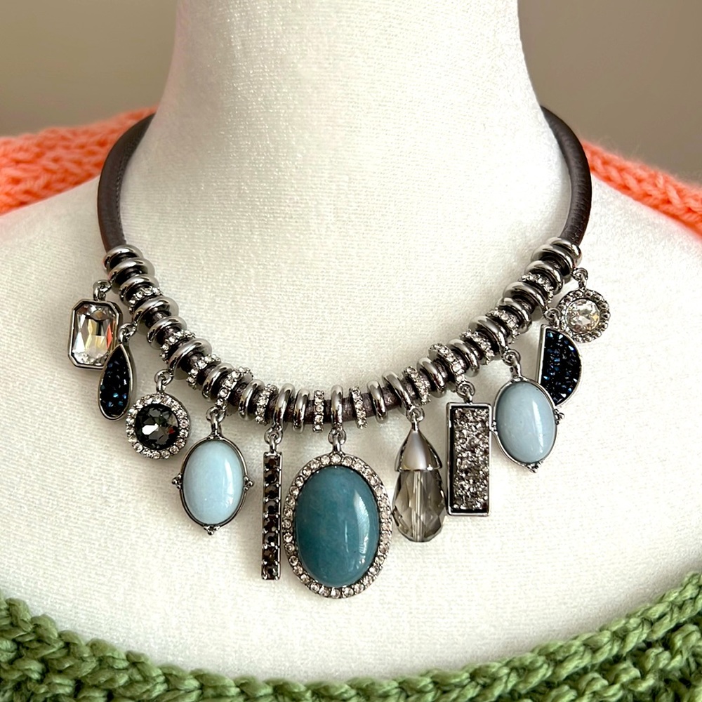 White House Black Market leather necklace